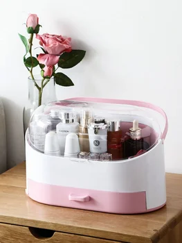 

Flip and Drawer Type Cosmetics Storage Box Desktop Lipstick Rack Plastic Dust Proof Torage Cosmetics Organizer Modern