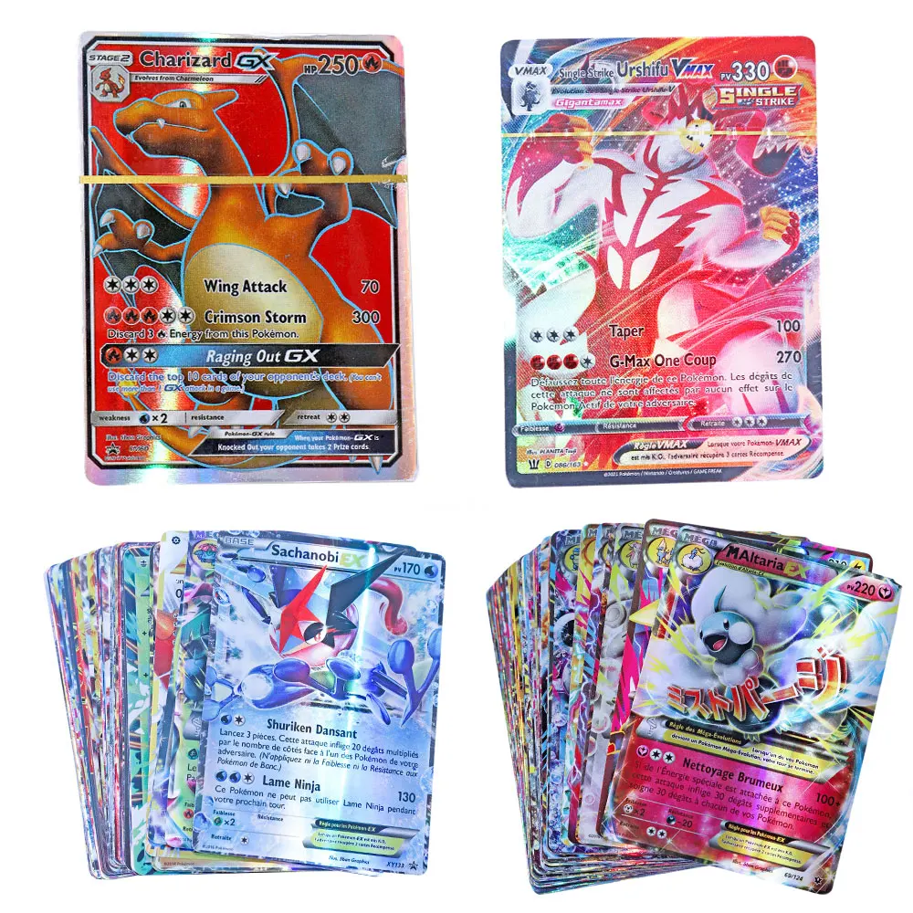 10/20pcs French Version Pokemon Cards V Gx Mega Tag Team Ex Game