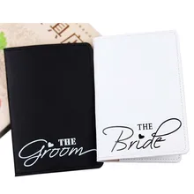 The Bride& Groom Travel Accessories Women Men Passport Holder PU High Quanlity Travel Cover on the Passport Girl Passport Cover