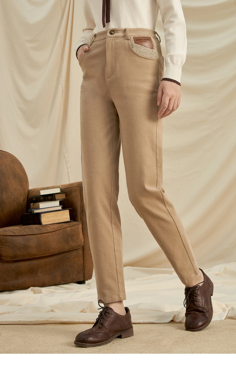 High Waist Khaki Cropped Trousers|Pants 