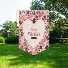 1 шт. декоративное сердце трио Любовь Красный Розовый День Святого Валентина сад флаг огненное сердце узор сад флаг