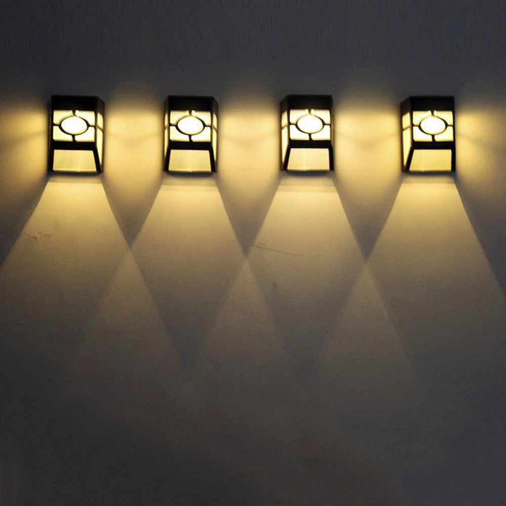 LED Solar Powered Retro LED Wall Lamp Garden Path Fence Yard Passage LED Wall Light Outdoor Waterproof IP65 Solar Lamp Lantern