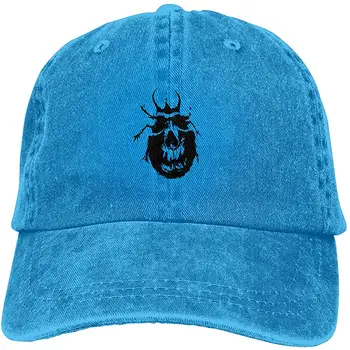 

Unisex Adults Vintage Washed Baseball Cap Adjustable Dad Hat - Scary Face Black