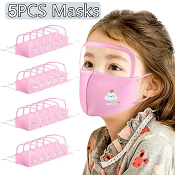 

face mask for kids 5PC Child Dustproof Outdoor Face Protective Mask With Eyes Shield Washable Mask mascarilla masque маска маски
