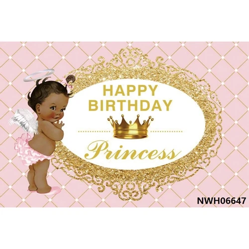 Yeele Baby 1st Birthday Backdrop Girl Princess Baby Shower Золотая Корона розовая пользовательская фотография Виниловый фон для фотостудии - Цвет: NWH06647