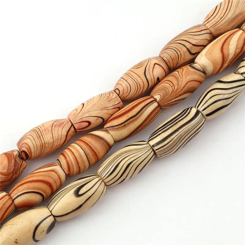 

Wood Spacer Beads Oval Stripe Wooden Bead For DIY Bracelet Necklace Fashion Jewelry Making Accessories15mm x8mm, 1 Strand
