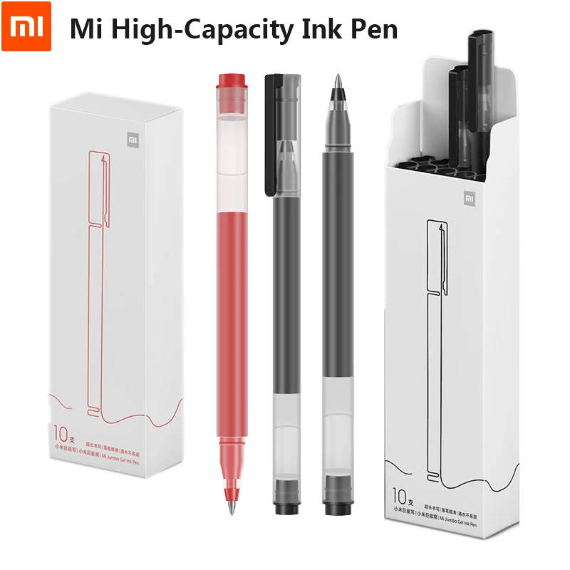 Оригинальная чернильная ручка Xiaomi Mi большой емкости 0 5 мм черные красные гладкие