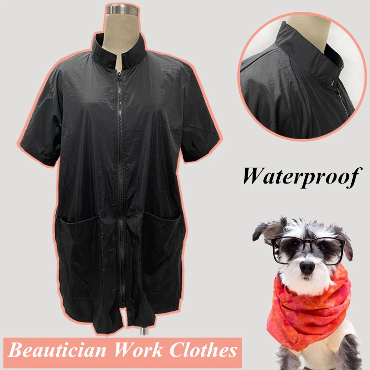 Pet Shop Beautician Work Clothes Cats And Dogs Waterproof/Breathable Aprons Hair Salon Cutting Barber Hairdressing Cape Lapel pet steam brush electric spray hair removal comb for cats and dogs usb rechargeable grooming comb for massage pet grooming comb