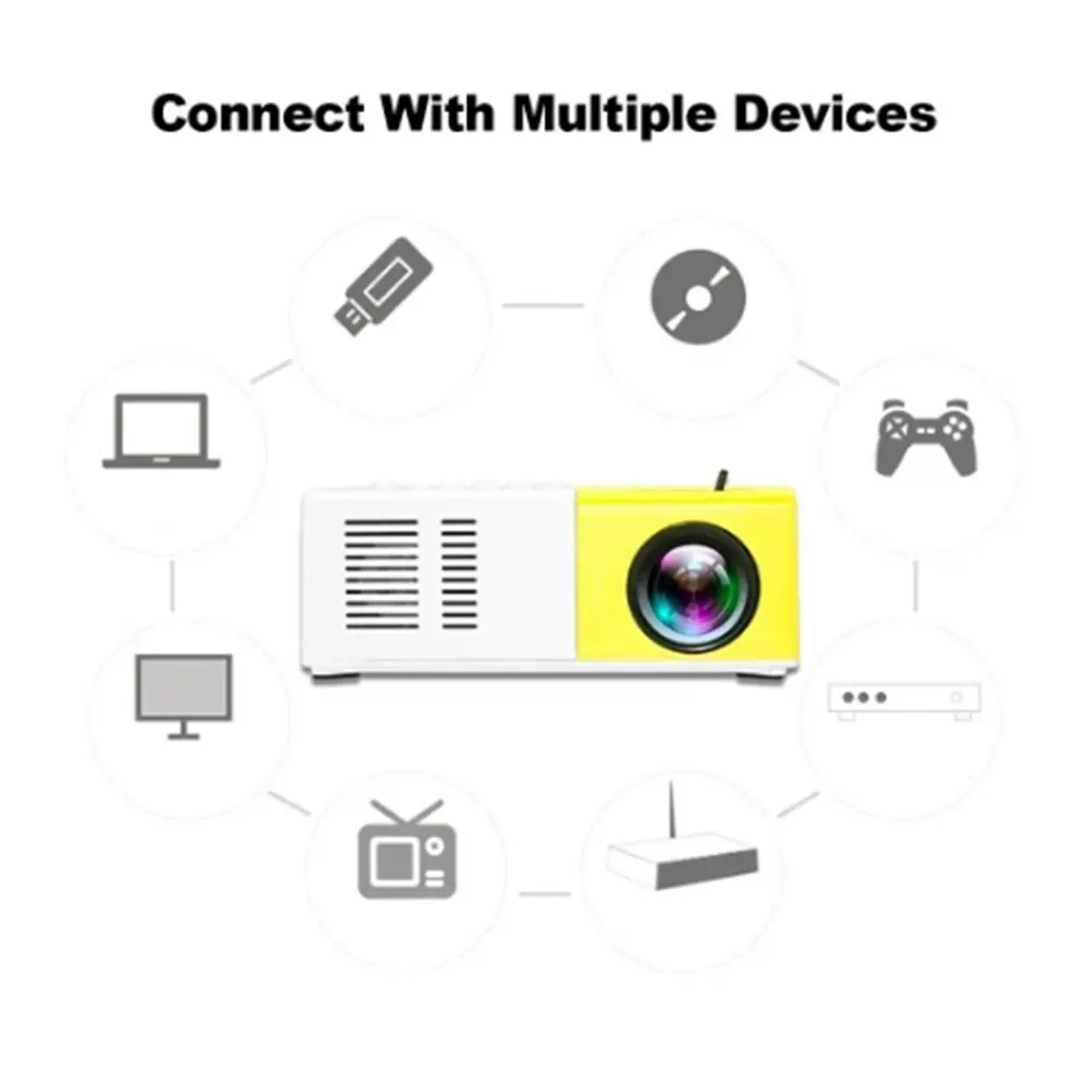 Portable Projector 3D HD LED Home Theater Cinema 1080p HDMI-compatible USB Audio Projector Yg300 Mini Camara Masanori
