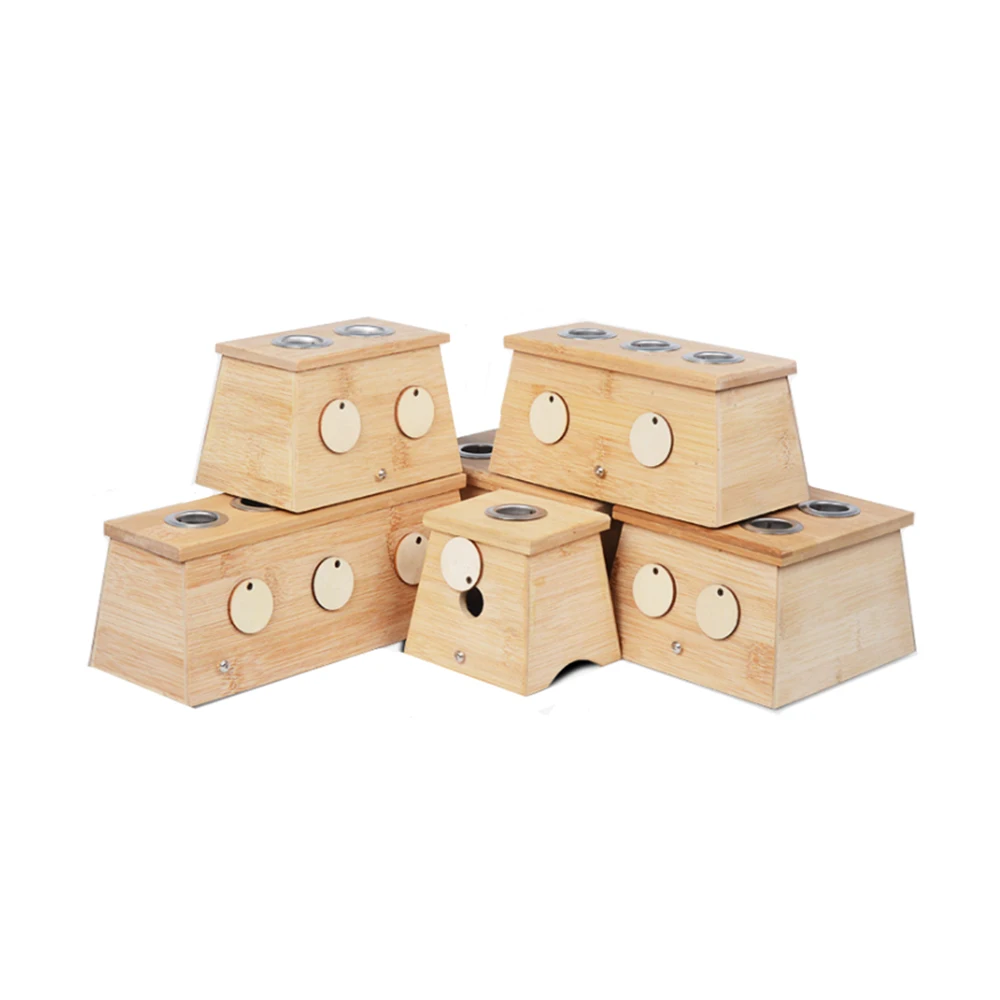 Single/Double/Six Hole Bamboo Moxa Moxibustion Box Moxa Stick Holder Neck Arm Body Acupoint Massage Relaxation Moxibustion