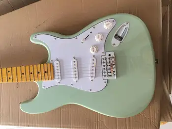 

free shipping factory custom new real photos high quality ST green Pink Electric Guitar SSS pickup in stock 915