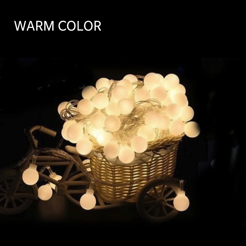 80LED прочная сказочная гирлянда, праздничная Романтическая Свадебная гирлянда, светильник для сада, супер яркий круглый шар, Рождественский Декор