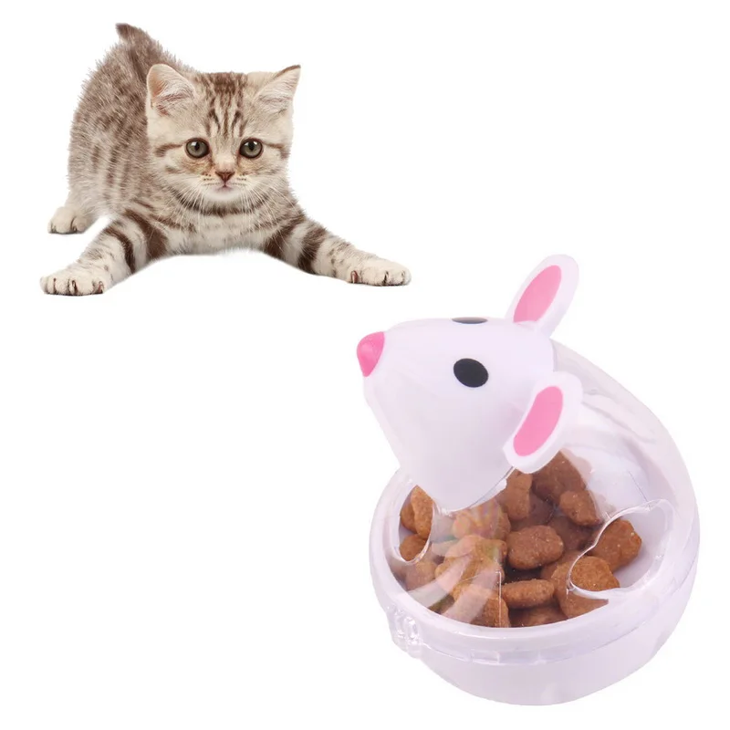 Pet Feeder Toy Cat Mice Food Rolling Leakage Dispenser Bowl Playing Training Educational Toys For Cat Kitten Cats Toy 1PC