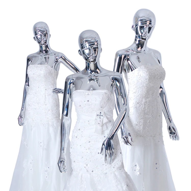 Лучшее качество золото и серебро Сияющий манекен Гальваническая свадебная одежда модель человека