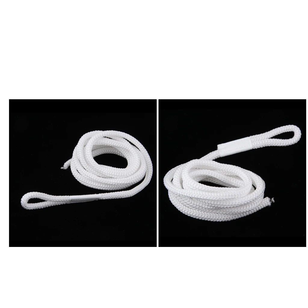 2 Pcs White Double Braid 1/4 INCH X 5 FT Boat BUMPER FENDER LINES Marine Docking Rope Fits G0 G1 Boat Fender Bumper