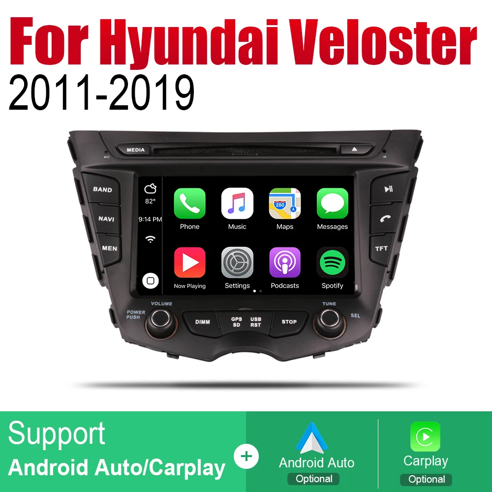 Автомобильный GPS навигатор на Android для Hyundai Veloster 2011 2019 радио стерео DVD Bluetooth Wi Fi 2DIN