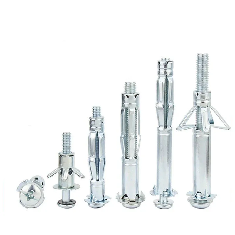 M4X20 Hollow Wall Anchor Kit Plasterboard Drywall Cavity Plug Dowel Drywall Expansion Anchors Gypsum Board Holes 120PCS
