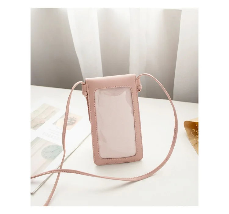 Мини-сумки через плечо, Модный женский клатч, открытая сумка для телефона, кошельки с клапаном, сумка на плечо для телефона с сенсорным экраном