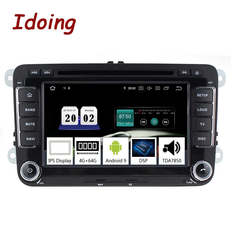 Top Idoing 7"2din Car Android 9.0 Radio Player For Volkswagen Touran Passat B6 PX5 4G+64G 8Core IPS screen GPS Navigation Multimedia 1