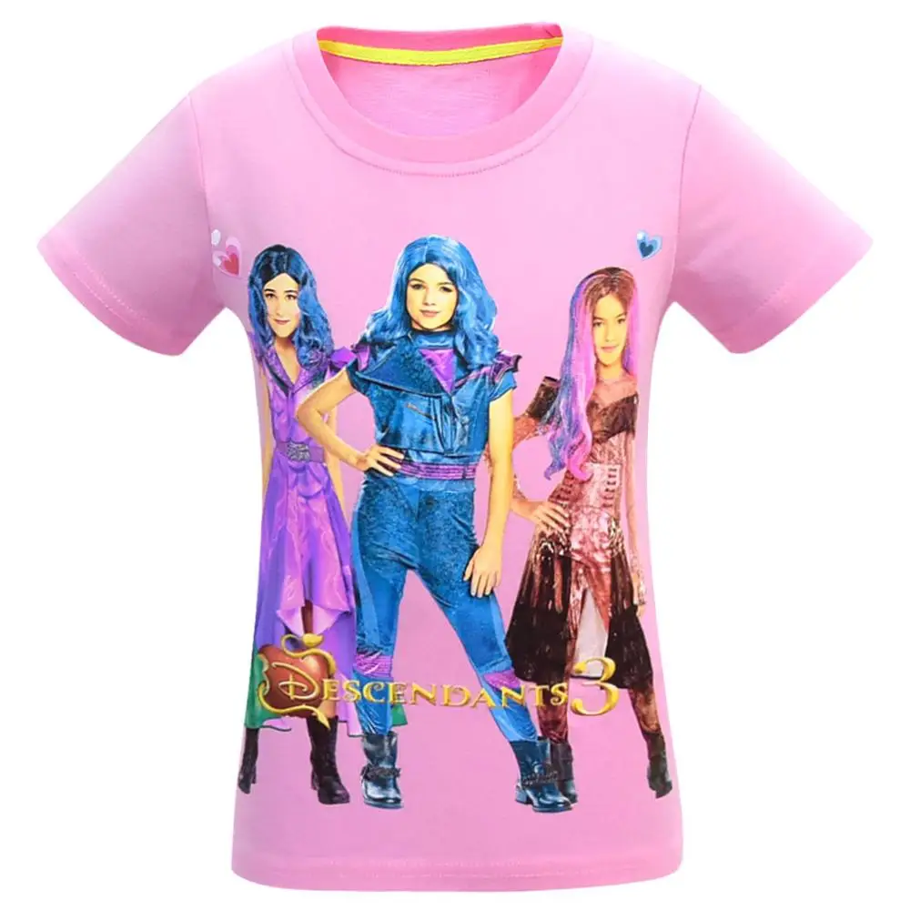Детская изображением героев фильма «наследники» 3 капюшон для косплея для девочек с длинным рукавом свитшоты на молнии детская Осенне-зимнее пальто костюм для Хэллоуина, топы, футболка - Цвет: pink