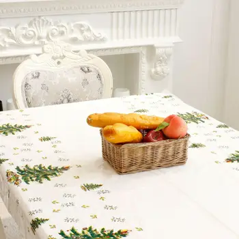 

Creative Oilproof Christmas Tree/Snowman/Santa/Xmas Bell Tablecloth Waterproof Table Cover Cloth Home Decor