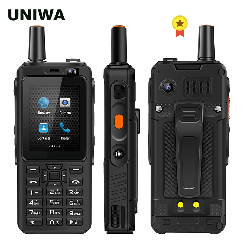 Walkie Talkie UNIWA F40 Zello 4G Mobile Phone 4000mAh Waterproof Rugged 2.4'' Touch Screen Quad Core Android Smartphone