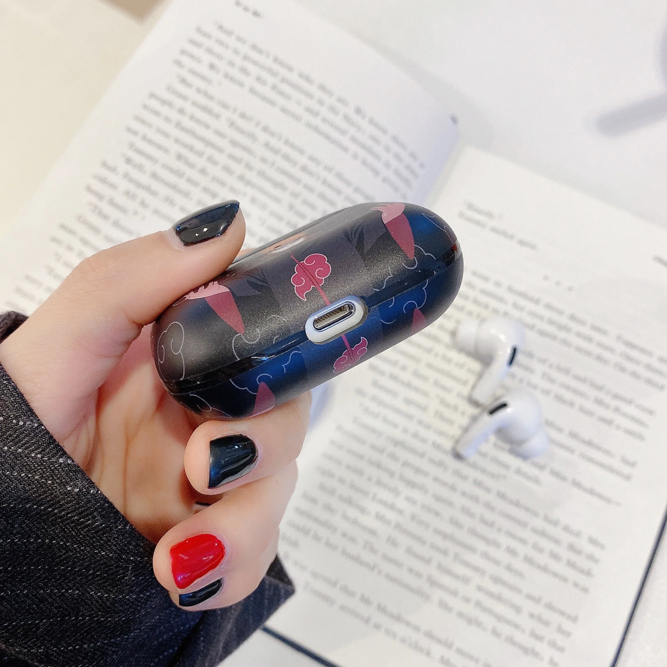 Чехол из мягкого ТПУ с рисунком Наруто для Apple AirPods 2 и 1 Pro зарядки беспроводной