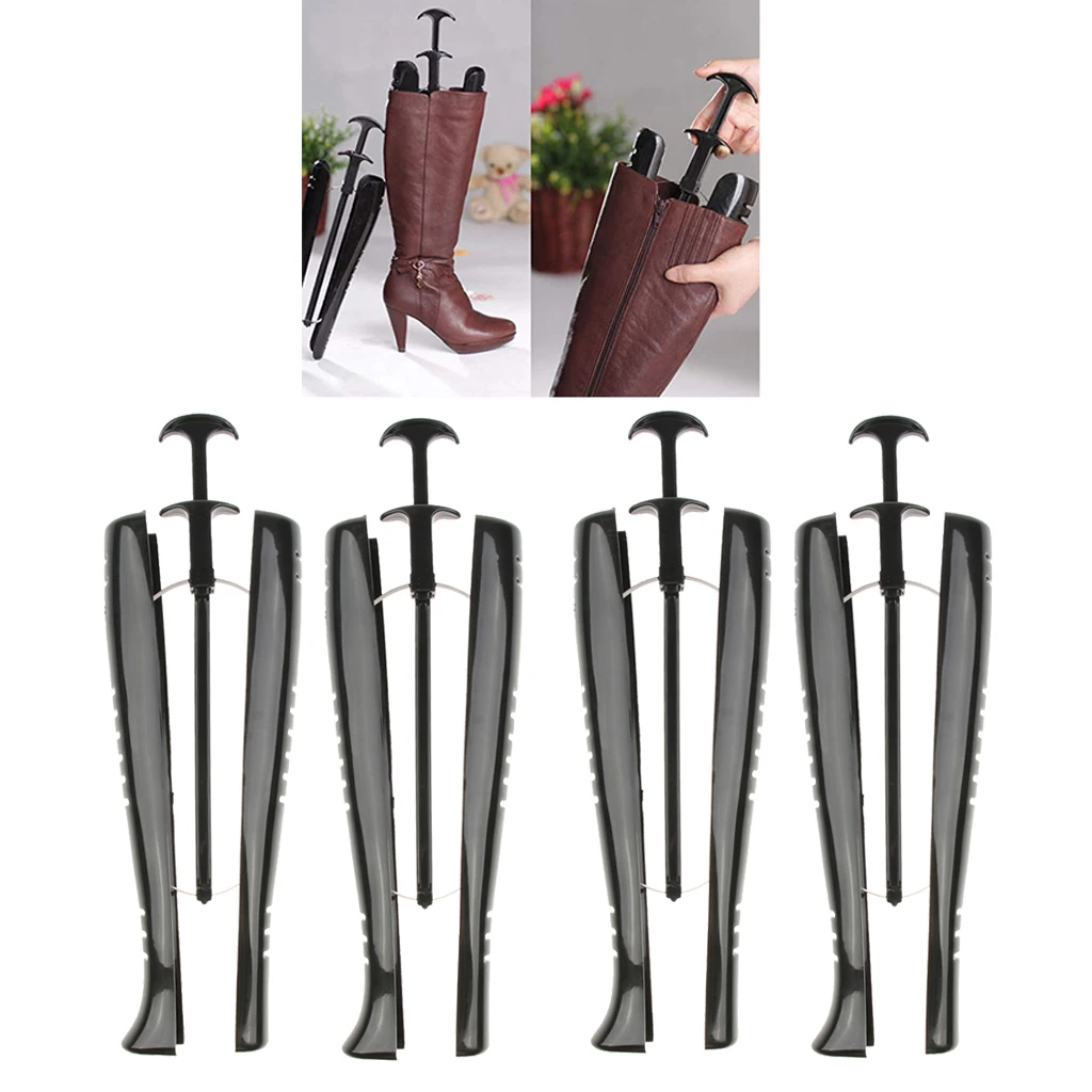 

2Pairs Boot Tree Women Shoe Stretcher Automatic Support Organizer 29cm Black