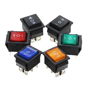 

Self-Lock KCD4 Rocker Switch Power Switch 3 Position 6 Pins With Light 15A 250VAC/20A 125VAC 32*25mm