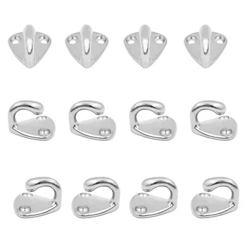 

Dress Coat Hat Hooks Hangers Silver Organizer 12pcs Set Stainless Steel
