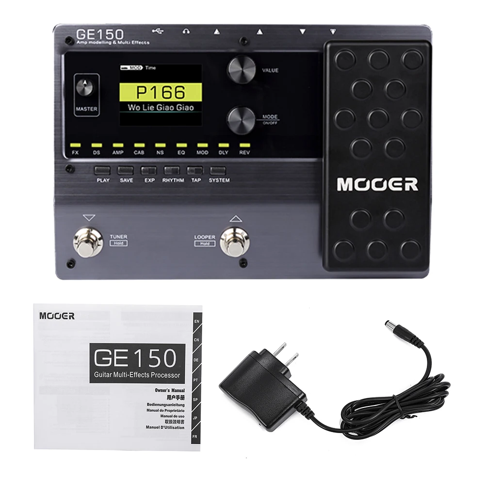 MOOER GE100/GE150 гитарный мультиэффектный процессор педаль эффектов Tap функция темпа с циклической записью(180 s/80 S) гитарные части