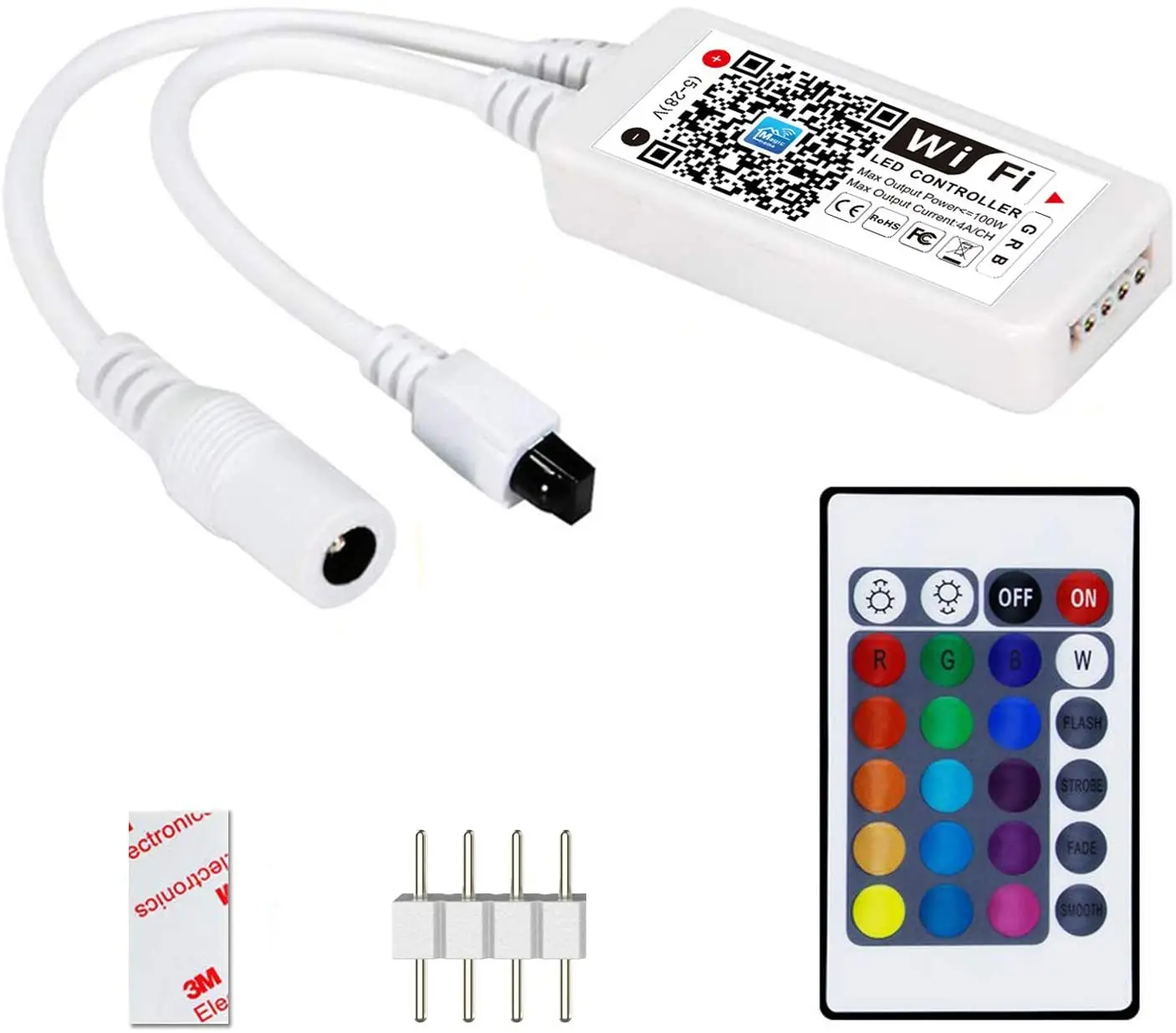 RGBW RGB Управление РФ ИК пульт дистанционного WI FI светильник DC5V 12V 24V Светодиодные