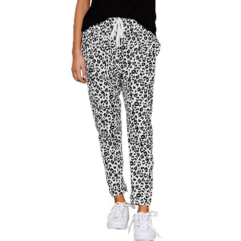 cropped leggings Women Sweatpant Casual Leopard Print Drawstring Elastic Waist Workout Fitness Active Joggers Pants With Pockets capri jeans Pants & Capris