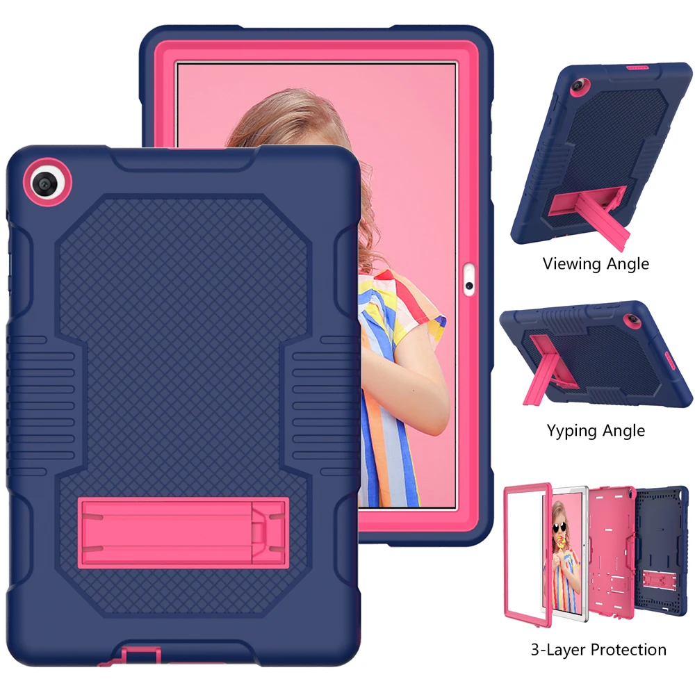 

Heavy Shockproof Stand Tablet Case for Huawei Mate Pad MatePad T10 T10S T 10s MatePadT10 Cover Hard PC TPU Silicone Shell + Pen