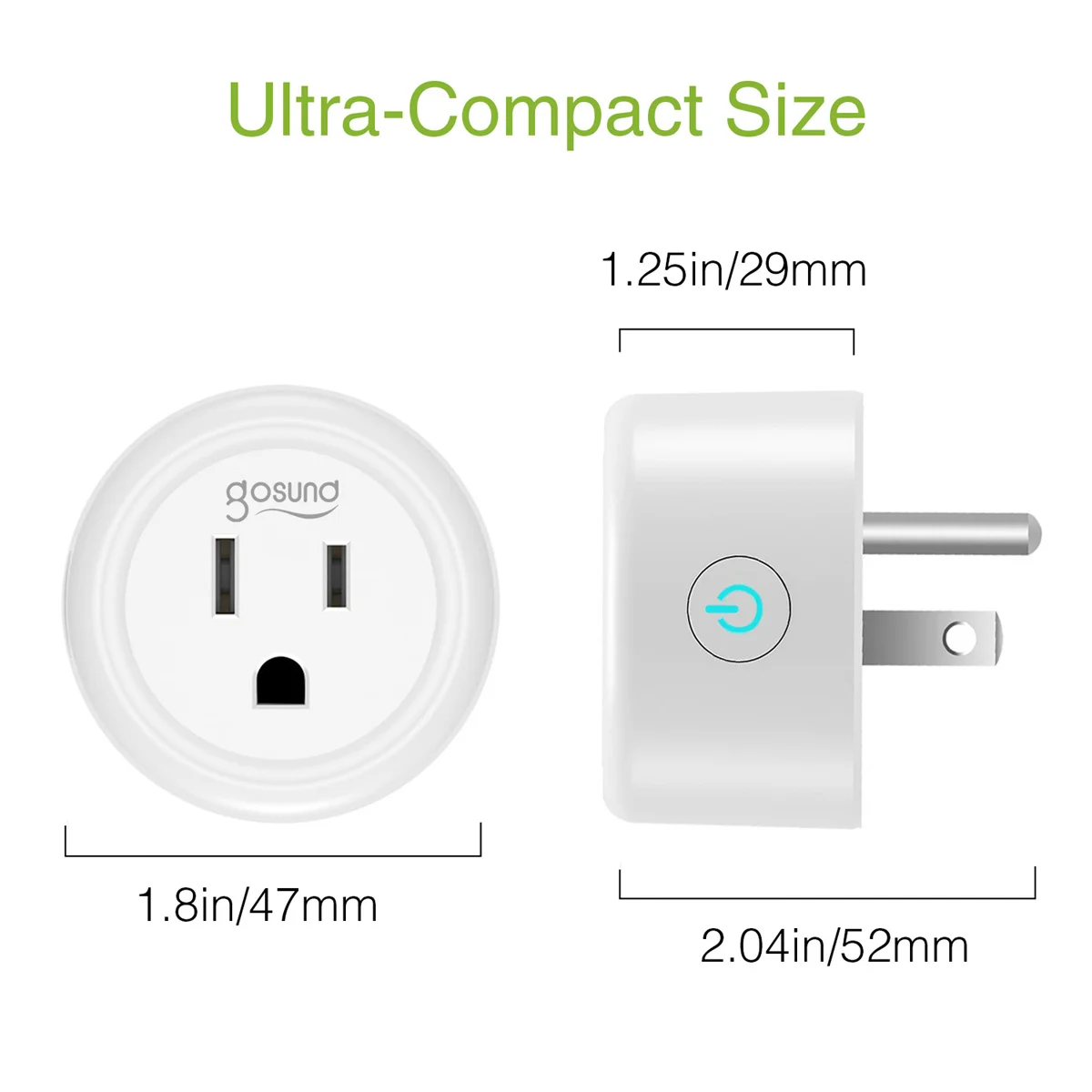 Gosund WP3 Mini Smart Plug Smart Life App Remote Control Work With Alexa  Google Home 10A 2.4GHz WIFI Smart Socket US Plug