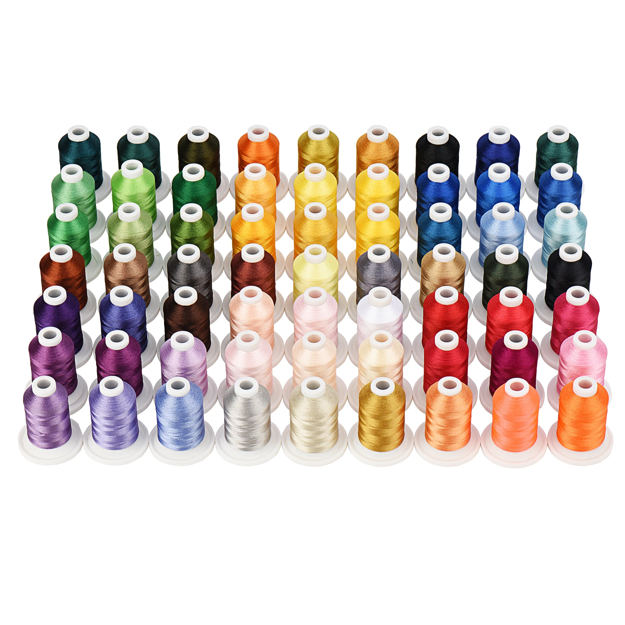Simthread Embroidery Machine Thread 63 Brother Colors 800y With Snapping Spools Thread