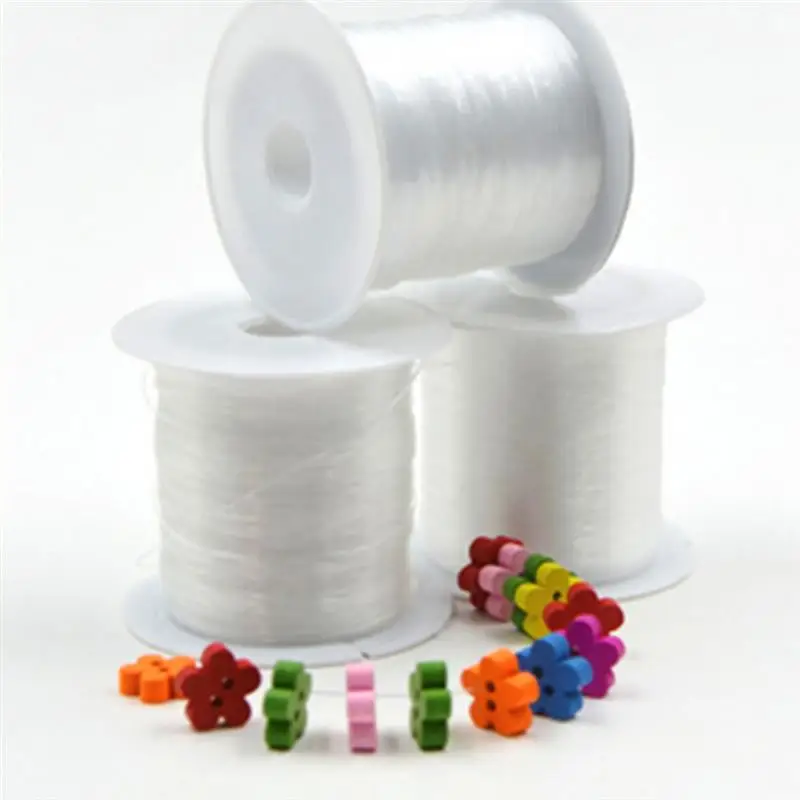 1 Roll Fishing Line Crystal Clear Nylon Fishing Line Spool Beading String Jewelry Beading Thread for DIY Crafting-0.2MM*155M