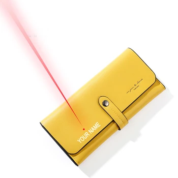 

Personalised Woman Wallet Free Engraving Name on The Three Folded Purse Multi-Card Holder Money Case for Female