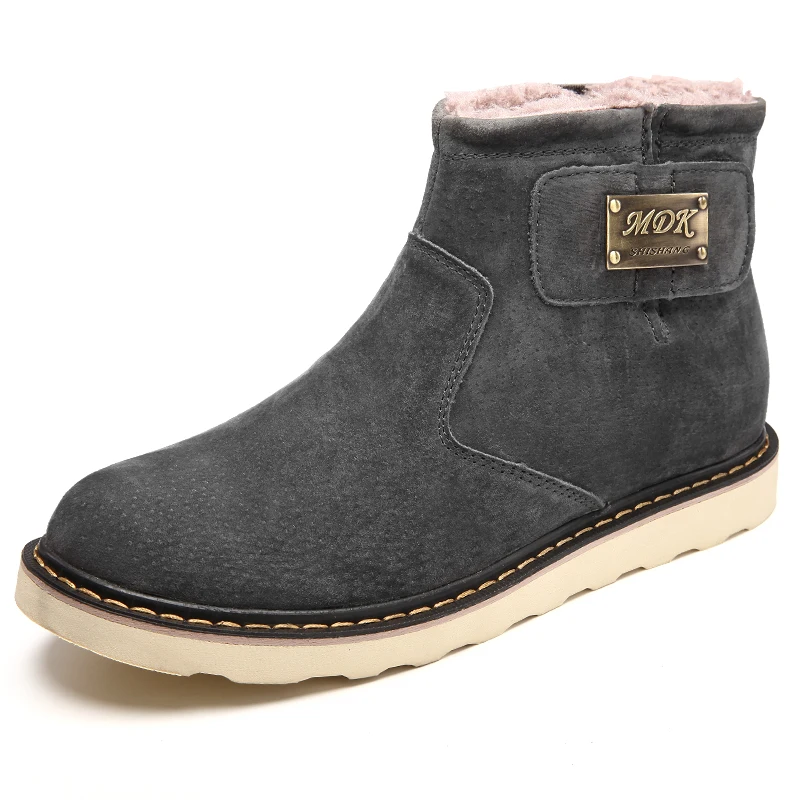 

2019 High Quality Mens Shoes Casual Winter Chelsea Ankle Boots Slip on Men Plus Size Men Leather Shoes Breathable Snow Boots