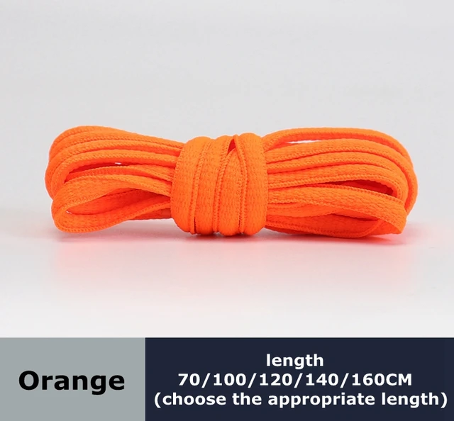 Men's and women's sports shoelaces color flat semicircular shoelace Suitable for all shoes Round laces 23 colors 1 pair Orange