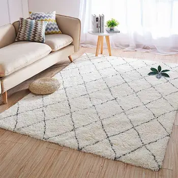 

Morocco Shaggy Carpet Livingroom Home Nordic Bedroom Carpet Home Decor Fluffy Rug Study Room Sofa Coffee Table Floor Mat Rugs