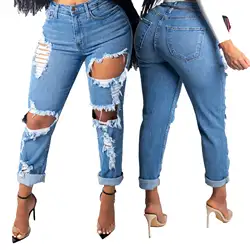 2019 модная Новая африканская Этническая одежда горячий продавец сексуальный Модный Большой отверстие стрейч джинсы для девочек маленькие