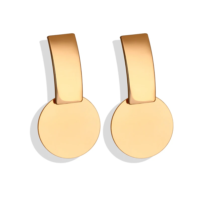 Gold ZWC, модные корейские серьги-капли для женщин, геометрические металлические золотые Висячие серьги, современные ювелирные изделия - Окраска металла: Gold