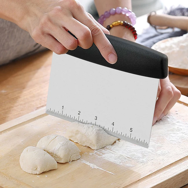 Stainless Steel Dough Cutter Scraper Bread Chopper with Scale