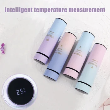 

New Hot 500ML Smart Thermos Water Bottle LED Digital Temperature Display Stainless Steel Coffee Thermal Mugs SMD66