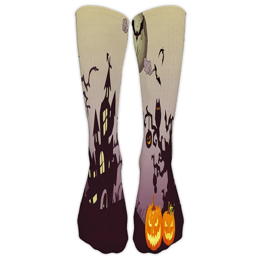 Повседневные носки для работы и бизнеса, 3D, высокое качество, Хэллоуин, с принтом в виде тыквы, носки, мягкие, средние, для женщин, Meias, спортивные носки, Hocoks# T