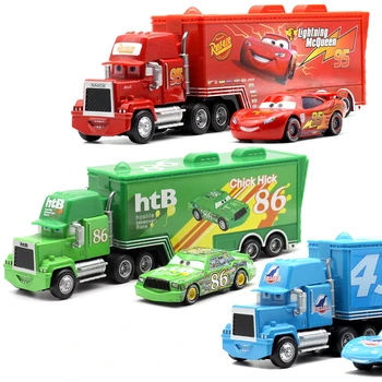 

Disney Pixar Cars 4 Styles Mack Truck McQueen Uncle 1:55 Diecast Metal Alloy And Plastic Modle Toys Car Gifts For Children