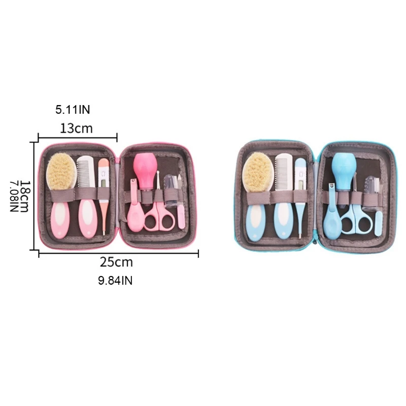 Baby Grooming Comb Brush Nasal Aspirator Scissors Tweezer Finger Toothbrush Thermometer Newborn Nursery Care