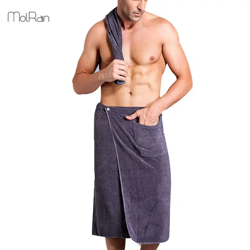 

2 piece set Wearable Magic BF Bath Towel with Pocket Men's Sport Towel Swimming Soft Beach Blanket Shower Skirt Sheet Swim Set