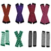 New Fashion Long Glove Arm Cover Classic Black and White Striped Fingerless Cotton Long Wristband ► Фото 1/6